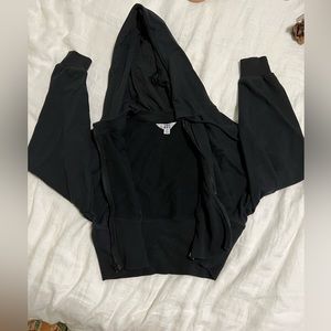 Black Cropped Zip Jacket (Womens M)